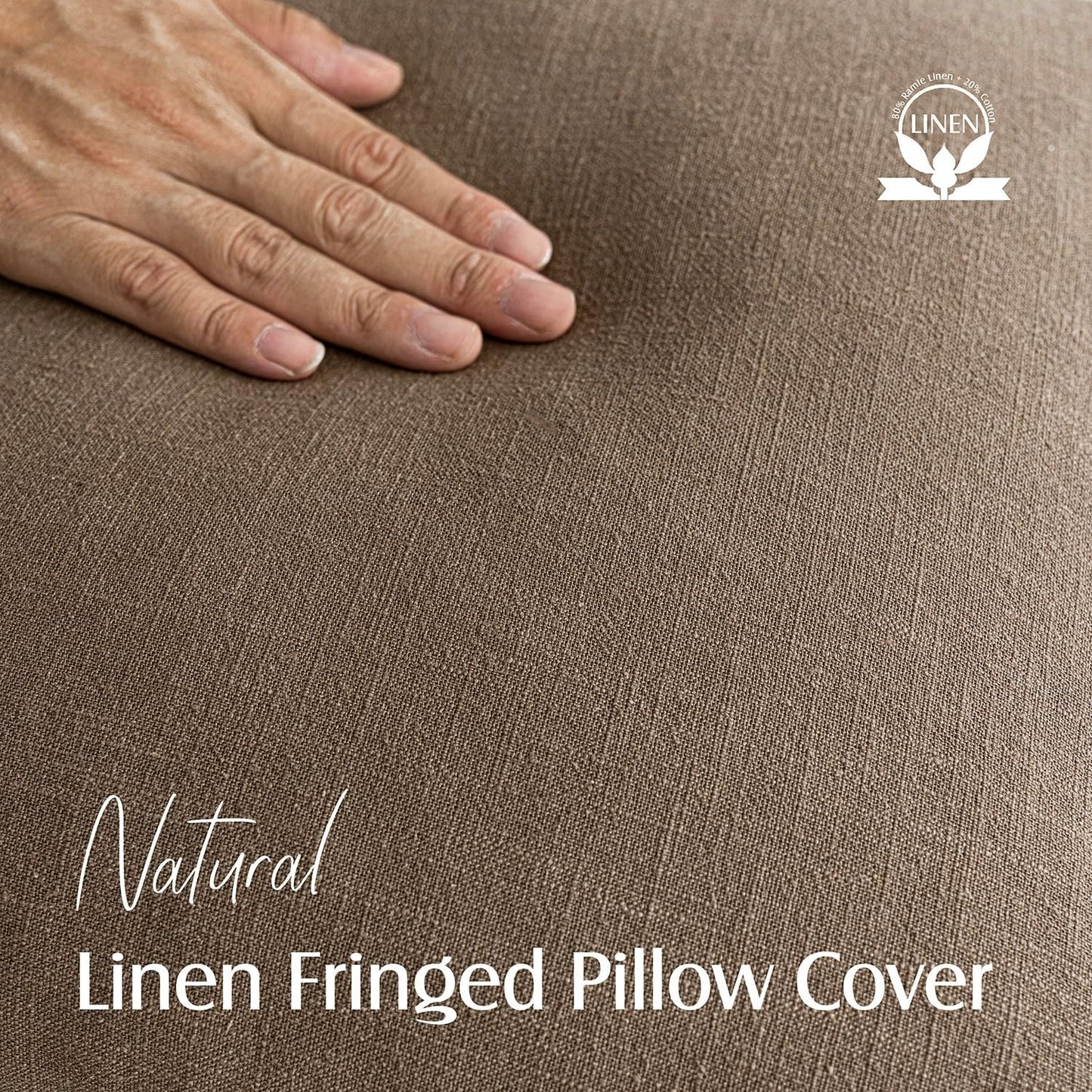 Foindtower Set of 2 Decorative Linen Fringe Throw Pillow Covers Boho Farmhouse Cushion Cover with Tassels Accent Pillowcase for Couch Bed Sofa Living Room Home Bedroom Decor, 12×24 Inch, Light Brown