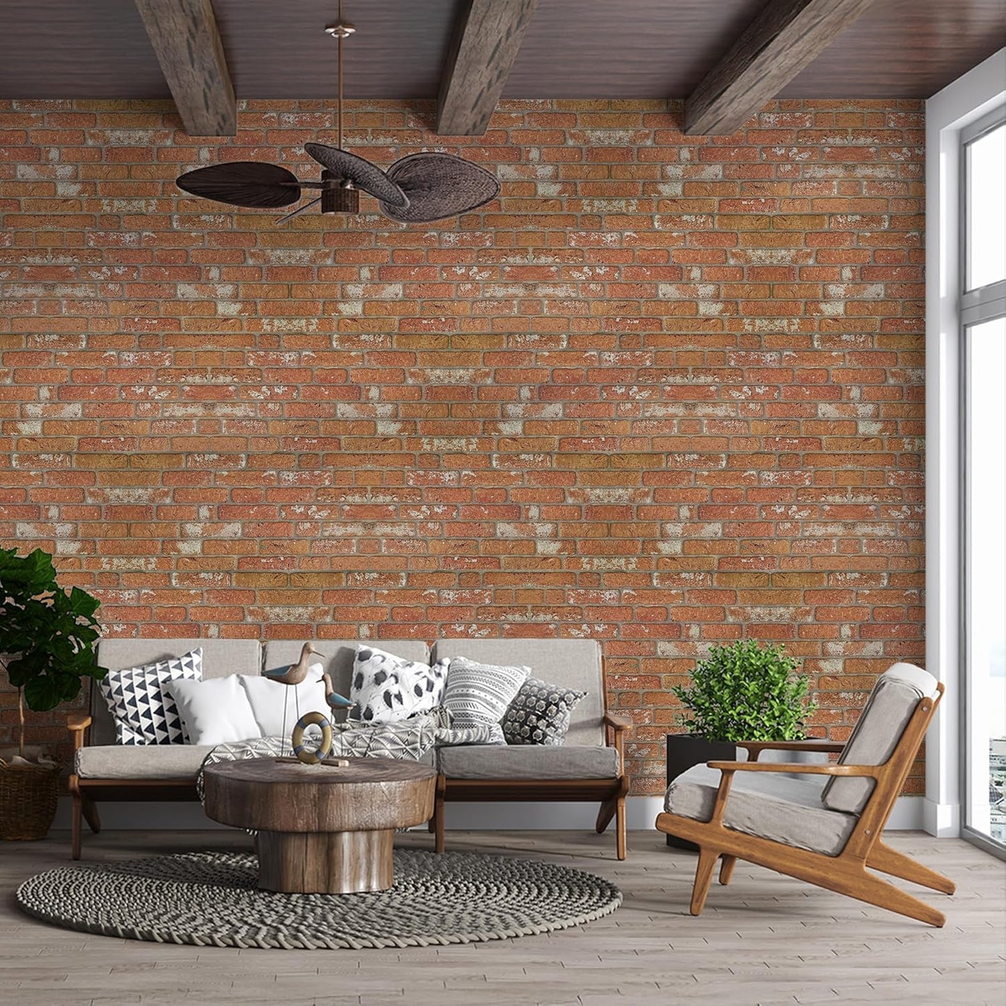 IZODEKOR 3D Wall Panels Brick Effect - Cladding, Stone Look, Styrofoam Facing for Living Room, Kitchen, Bathroom, Balcony, Bedroom, Back of Counter | Vintage Dream (10 x Panels) - Covers 53 sq ft