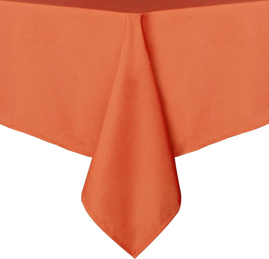 sancua Rectangle Tablecloth - 54 x 78 Inch - Stain and Wrinkle Resistant Washable Polyester Table Cloth, Decorative Fabric Table Cover for Dining Tables, Buffet Parties and Camping, Orange