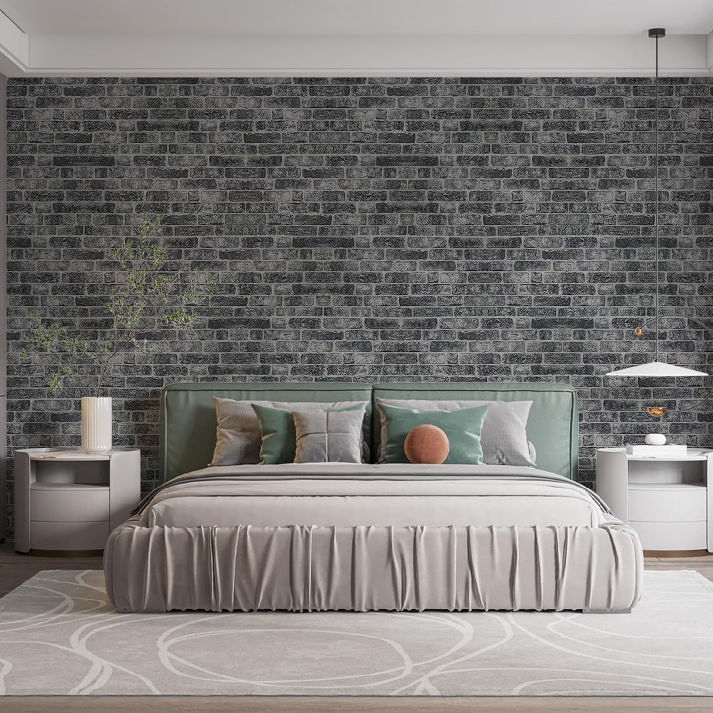 IZODEKOR 3D Wall Panels Brick Effect - Cladding, Stone Look, Styrofoam Facing for Living Room, Kitchen, Bathroom, Balcony, Bedroom and Back of Counter | Old Town (3 Piece Panel) | Covers 16 sq ft