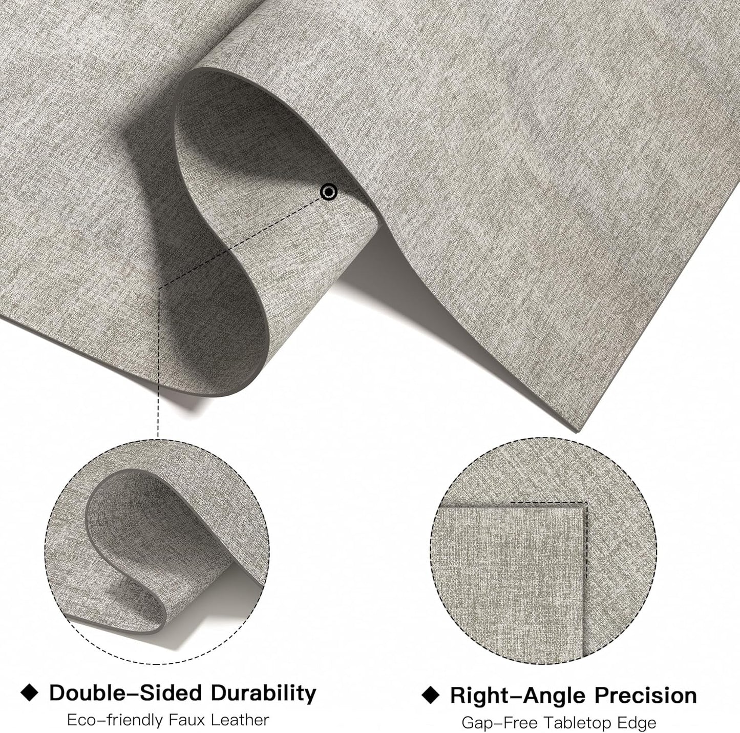 DOLOPL Placemats Set of 8, Reversible Wipeable & Heat Resistant Place Mats, Modern Faux Leather Table Mats for Kitchen, Neutral Waterproof Tablemats for Dining Table Decor, Wedding, Party(Grey)