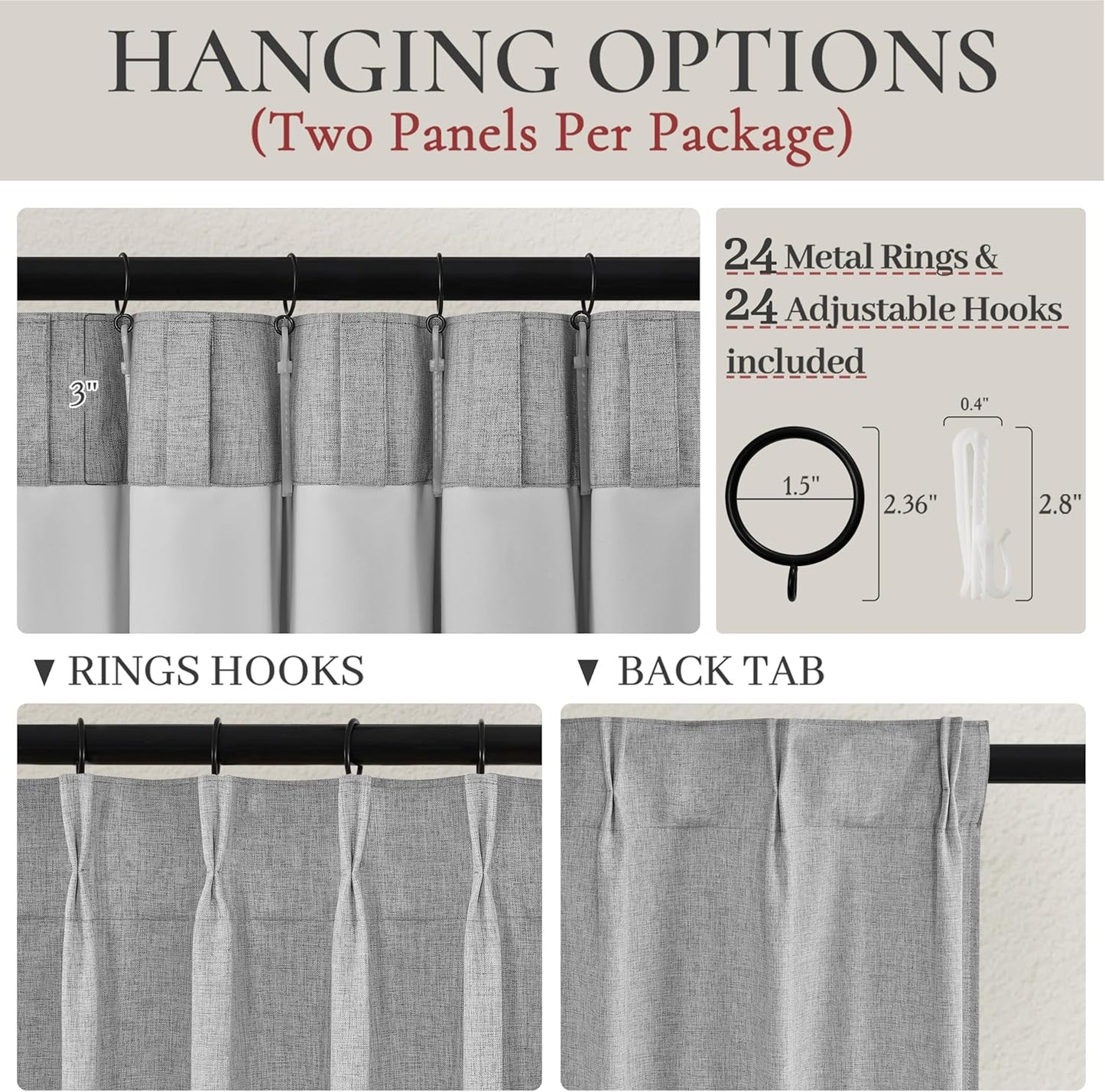 Gray Extra Wide Curtains 70 Inches Wide for Living Room 2 Panels Set,Neutral Heavy Duty Pinch Pleated 84 Inch Long Linen Blackout Sliding Door Window Curtains Thermal Privacy Drapes(70"Wx84" Lx2 Grey)