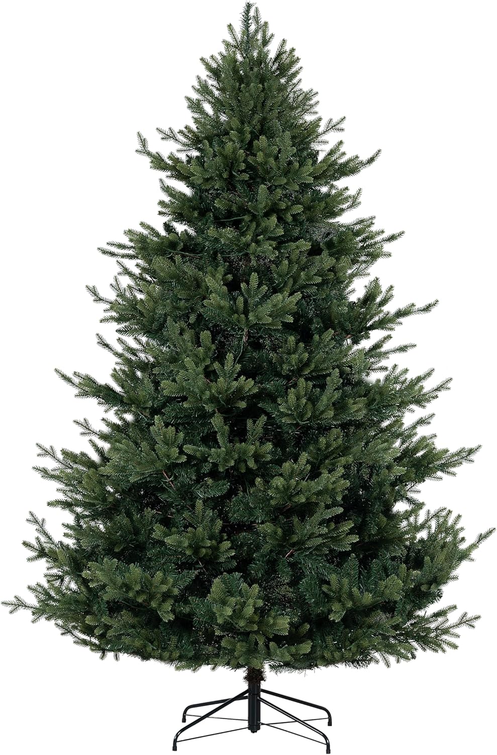 Kinsley 7.5ft Prelit Aritificial Christmas Tree with 4130 Branch Tips, 600 Warm Lights and Metal Stand, 59" Wide Realistic Traditional Christmas Tree with Lights by Naomi Home