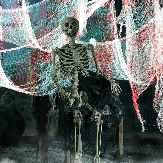 5Pcs Halloween Blood Red Creepy Cloth- Spooky Gauze Fabric Cloth for Haunted Horror House Halloween Party Doorway Outdoors Decoration (30" ×72")