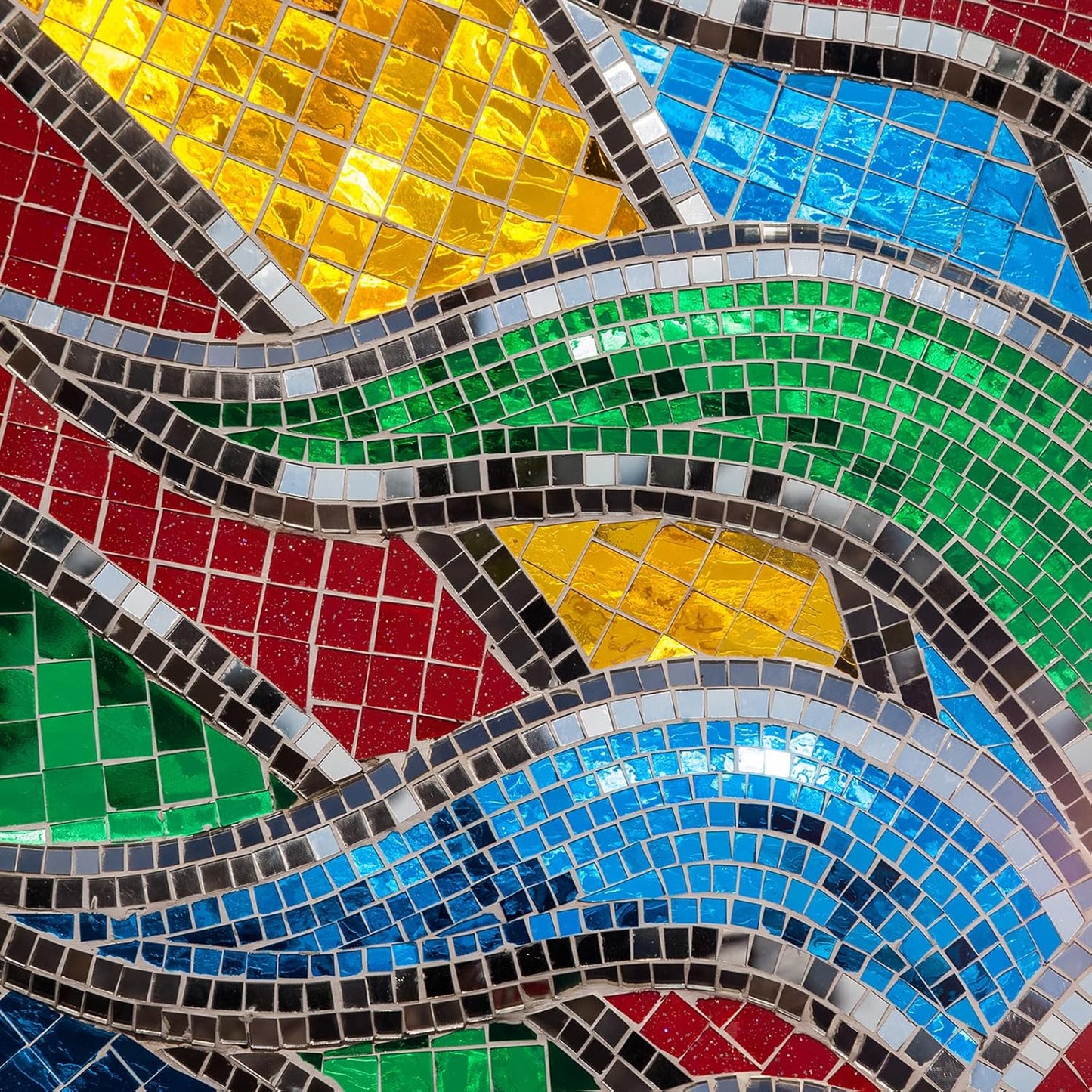 MECCANIXITY Self Adhesive Glass Mirror Mosaic Tiles 3200 Pcs 5 x 5 mm Disco Tiles for Craft Decoration Glass Mirror Disco Ball 2 Rolls (Black/Gold)