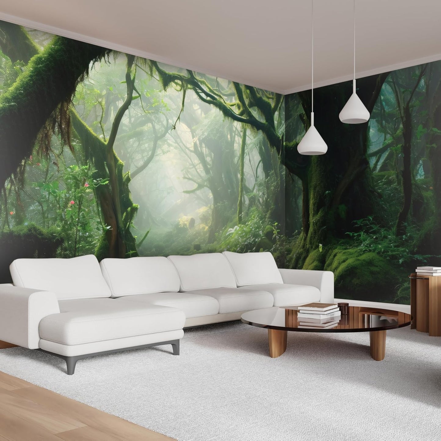 artgeist Premium Wall Mural Forest 216x98 in - Non-Woven Photo Wallpaper Art Print Fleece Wall Mural Decoration Poster Trees Forest Moss Mystery c-B-10183-a-a