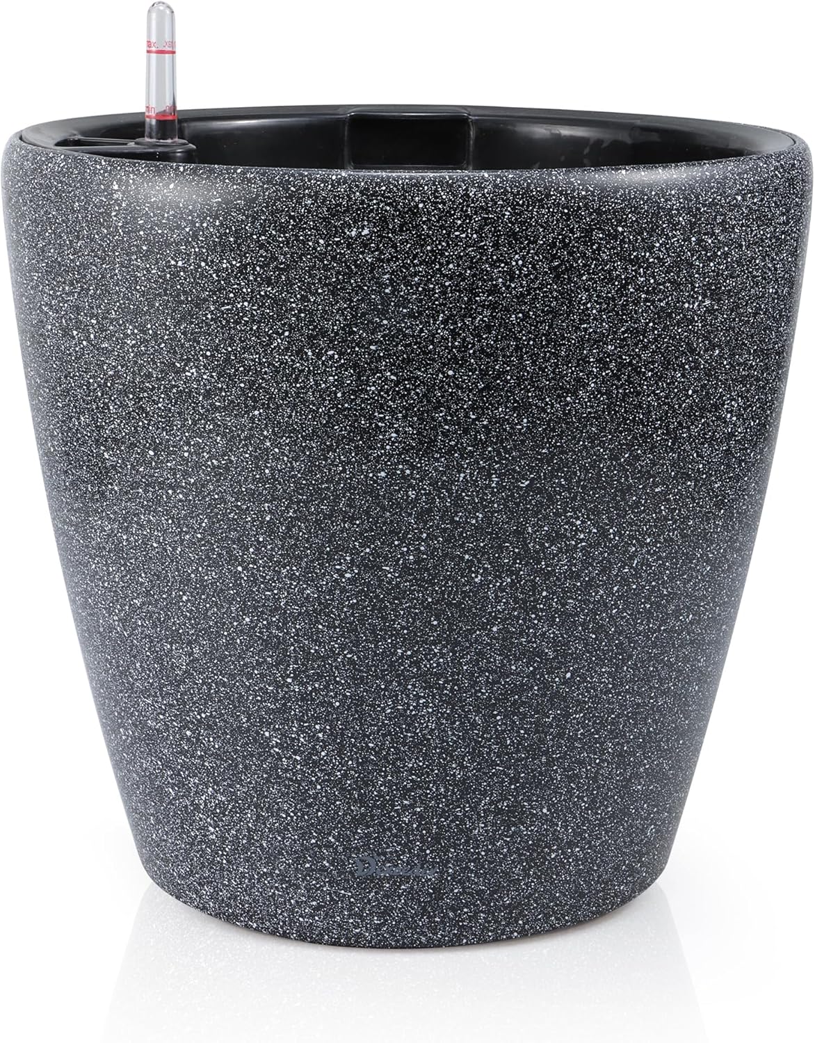 Dexceder 18x17 Self Watering Planter with Wheels Indoor Outdoor, Inner Pot Design, Thickened Large Floor Standing Flower Plant Pot with Water Level Indicator (Stone Matte)