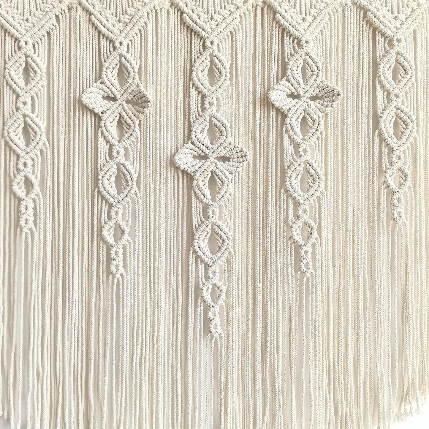Achart Macrame Wall Hanging Large- Boho Wall Decor- large wall art- Wall Decor Living Room- Macrame Tapestry Boho Decor for Bedroom (Beige-Flower)