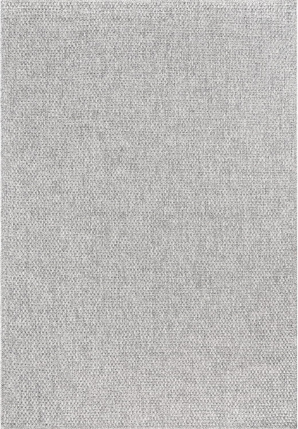 CAMILSON Easy Jute Rug 6x9, Indoor Outdoor Gray Color Farmhouse Area Rugs for Living Room Patio and Kitchen Rug, Solid Boho Woven Design, Easy-Cleaning, Washable Outside Carpet Alfombras (6 x 9)