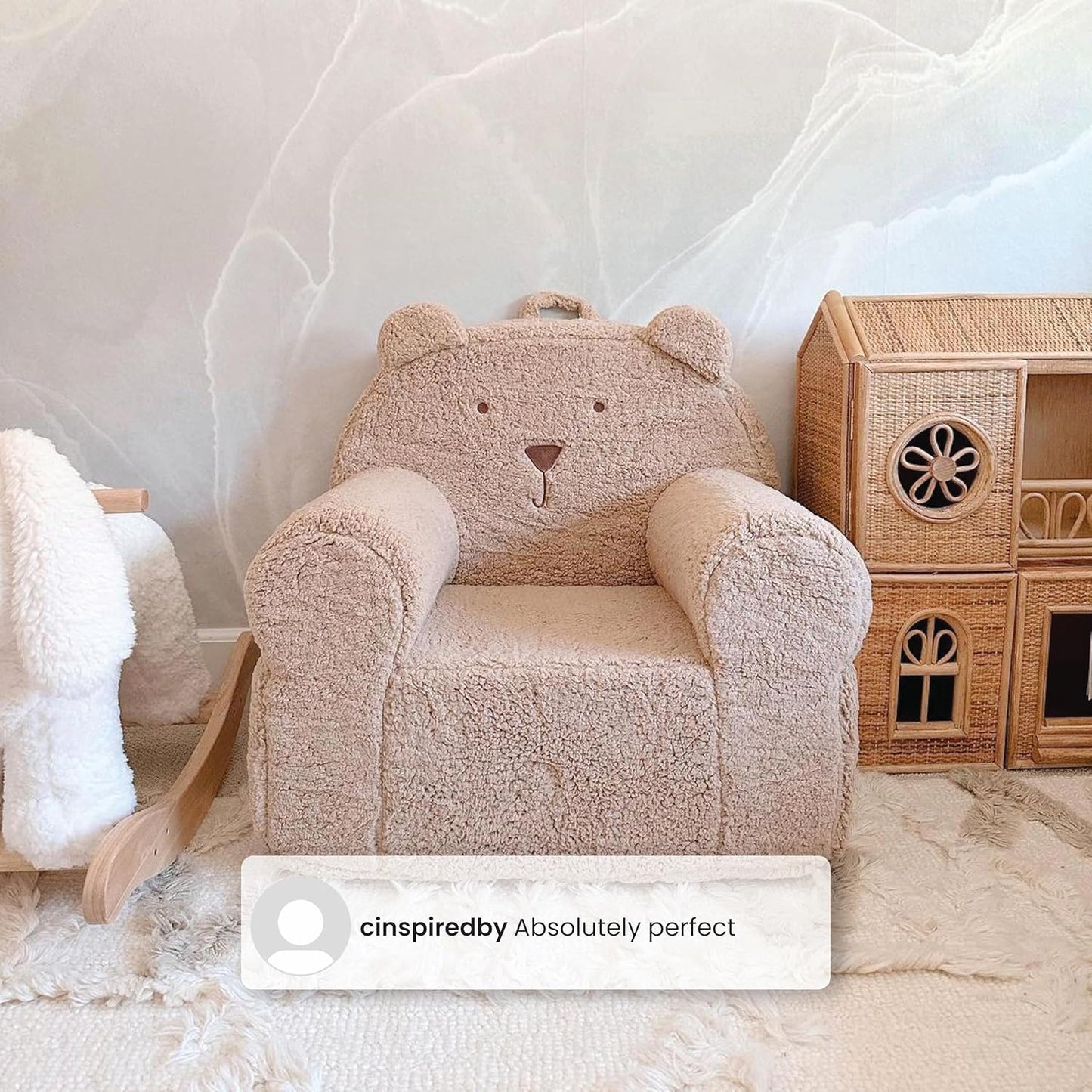 Delta Children babyGap Sherpa Bear Chair - Greenguard Gold Certified, Powder Blue