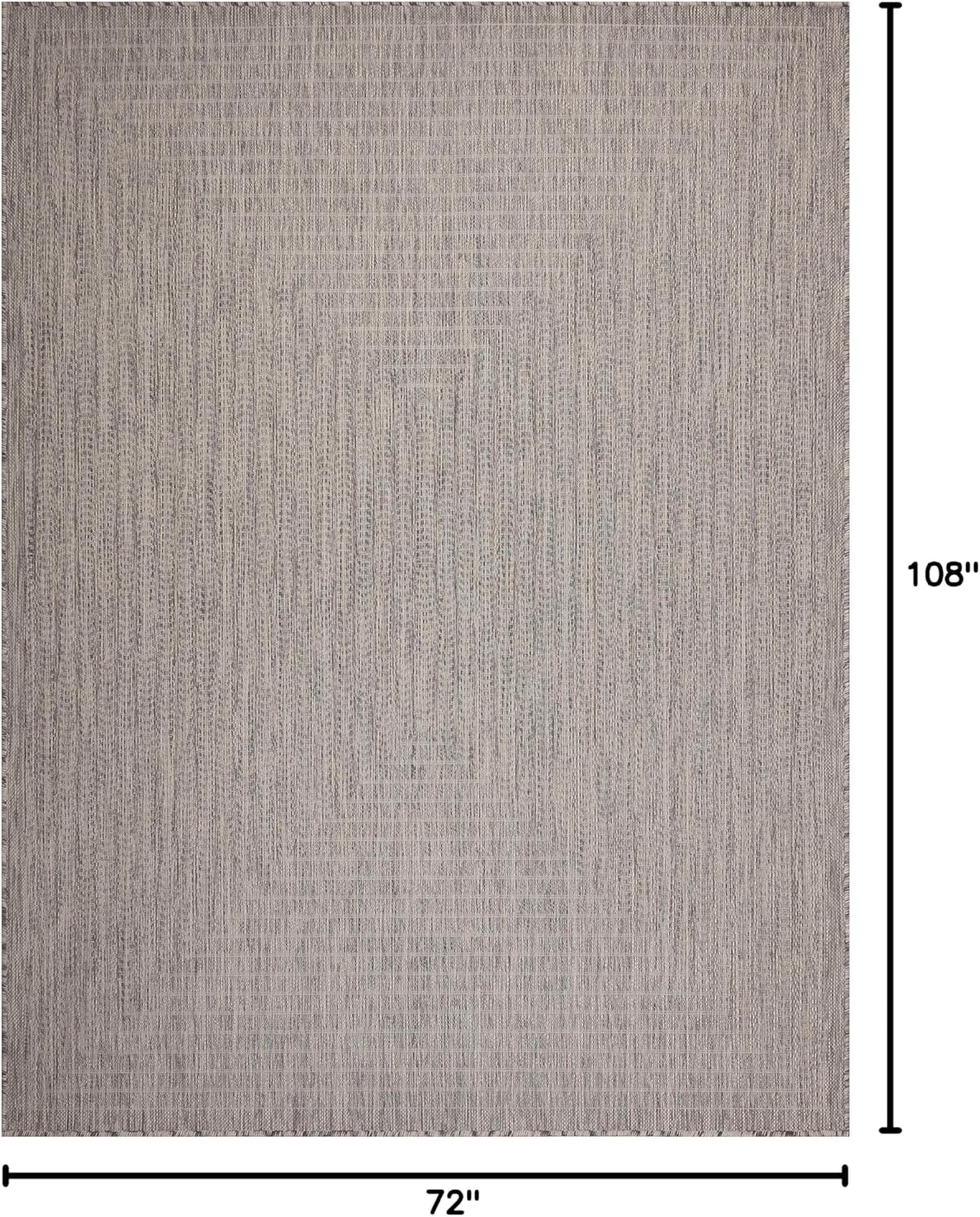 Adiva Rugs Outdoor Indoor Area Rug, Weather Resistant, Easy to Clean, Stain Resistant Floor Mat for Dining Room, Backyard, Deck, Patio (Silver Weiss, 6' x 9')