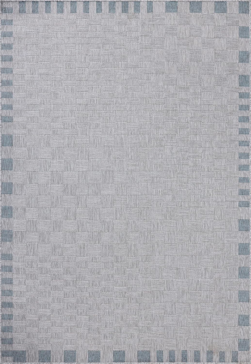 Loloi Amber Lewis Topanga Collection TOP-07 Silver/Blue 6'-7" x 9'-4" Indoor/Outdoor Area Rug