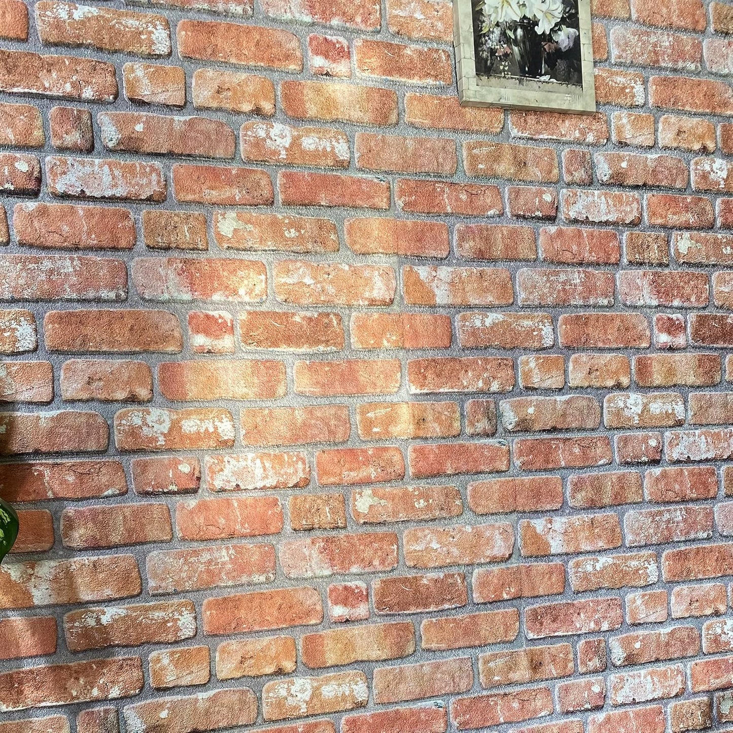 Dundee Deco 3D Wall Panels Faux Brick - Cladding, Red Orange Stone Look Wall Paneling, Styrofoam Facing for Living Room, Kitchen, Bathroom, Balcony, Bedroom, Set of 10, Covers 54 sq ft