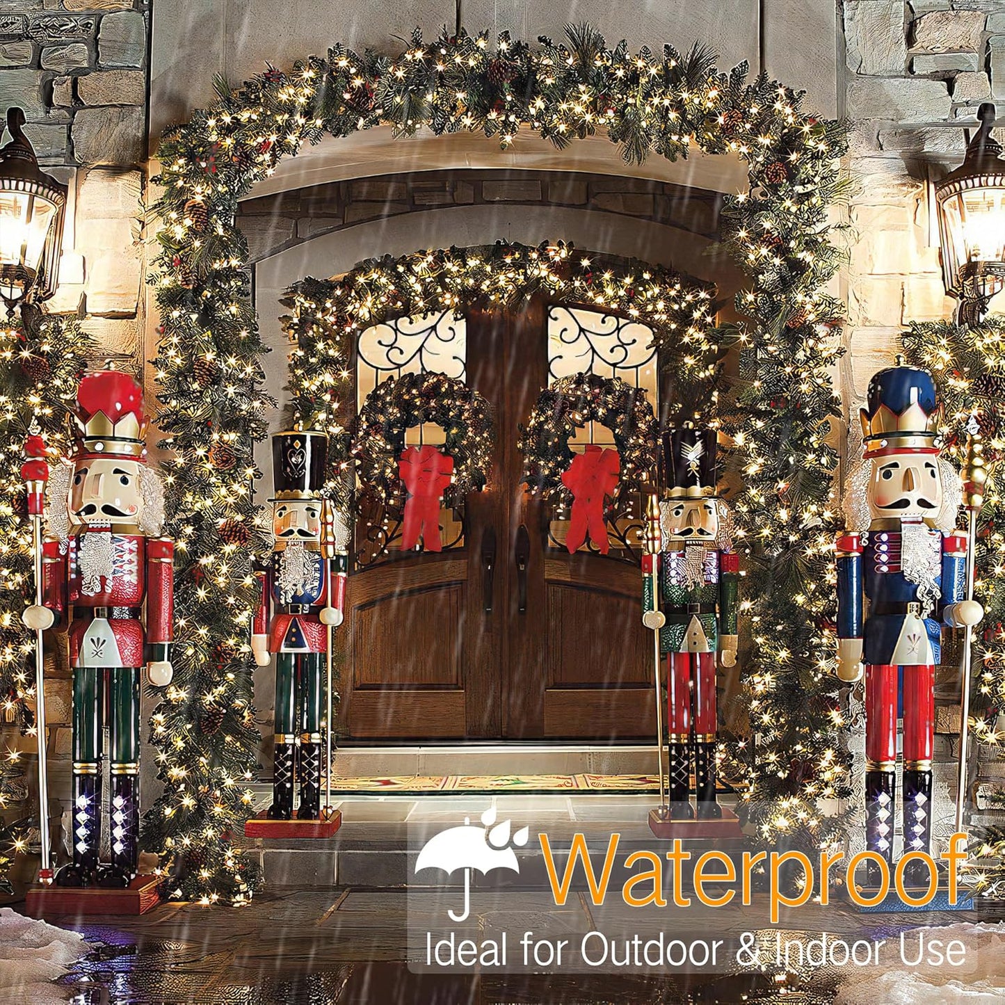 Brizled 33ft 100 LED Christmas Tree Lights - Steady On Only, 5mm Wide Angle, Connectable 120V UL Certified Warm White Lights for Xmas Tree, Party, Indoor/Outdoor