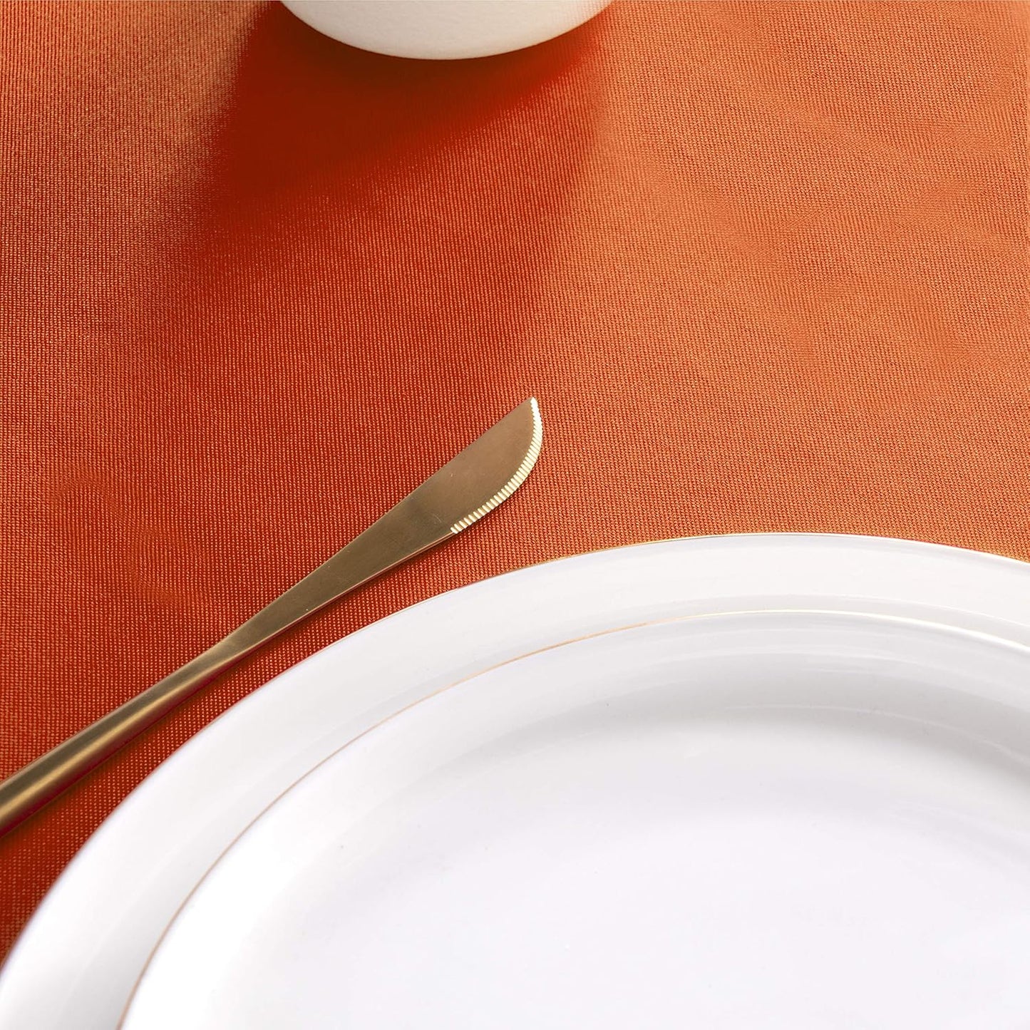 sancua Rectangle Tablecloth - 54 x 108 Inch - Stain and Wrinkle Resistant Washable Polyester Table Cloth, Decorative Fabric Table Cover for Dining Tables, Buffet Parties and Camping, Orange