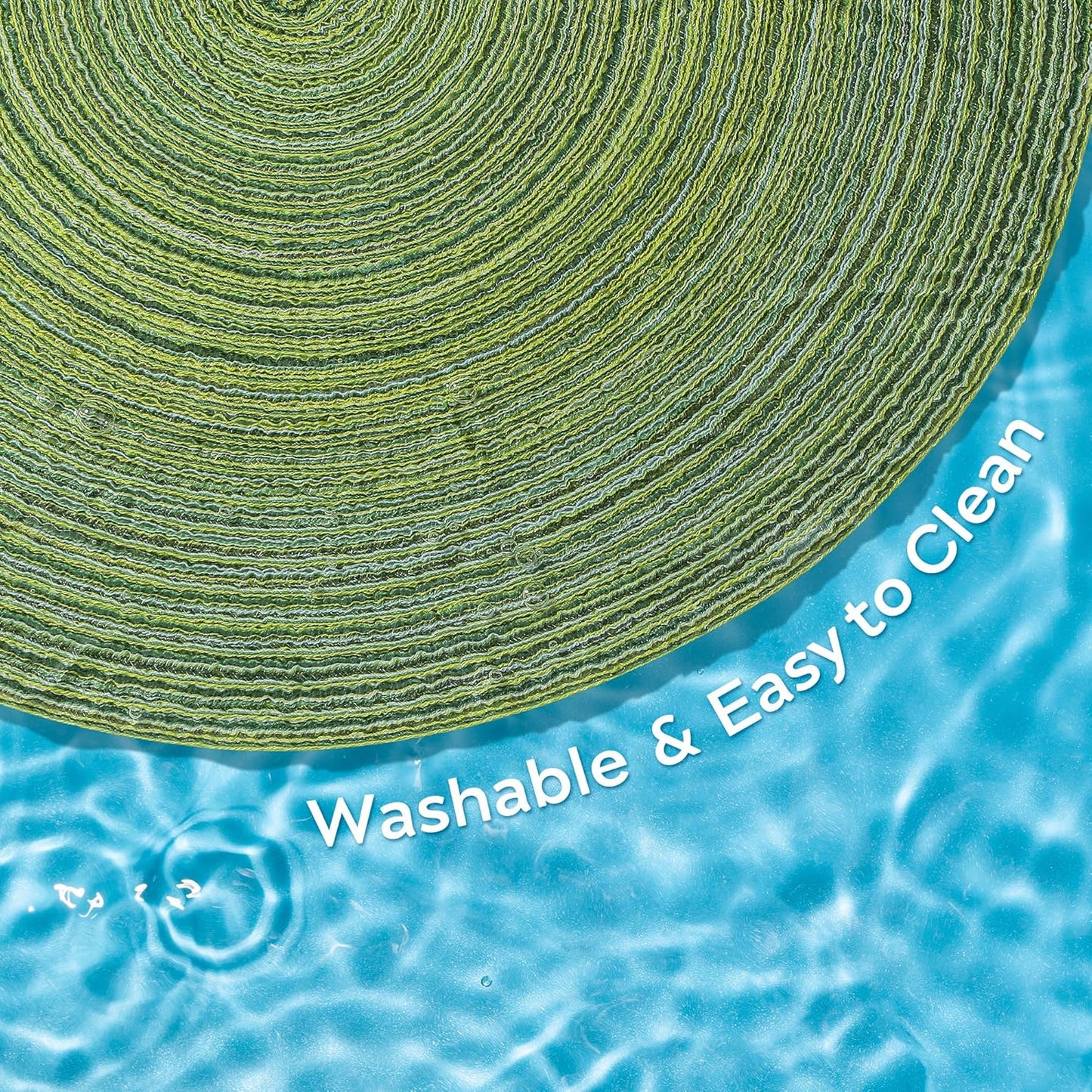 Leetaltree Round Placemats Heat and Slip Resistant Cotton Table Mats, Washable Bohemian Placemats for Dining Tables (Sage Green, Set of 6)